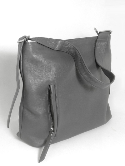 (АРТИКУЛ: 10133/1) СУМКА ЖЕНСКАЯ, БОЛЬШАЯ, НАТУРАЛЬНАЯ КОЖА, СЕРАЯ, РЕМЕНЬ ЧЕРЕЗ ПЛЕЧО