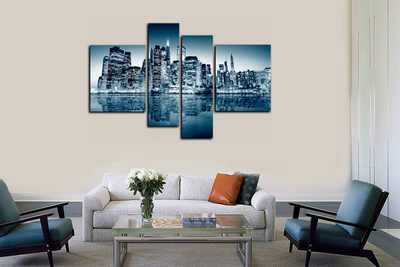 Модульная картина "Зеркальный город"