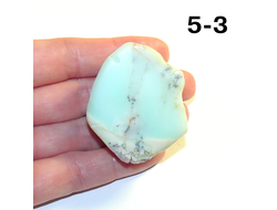Хризопраз натуральный (галтовка) Казахстан №5-3: 30,8г - 44*37*18мм