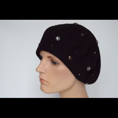 Vizio берет 3633 черный фетровый женский Италия