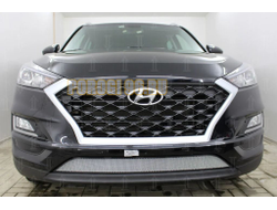 Защита радиатора Hyundai Santa Fe 2018- chrome низ