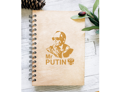 Скетчбук деревянный Путин, Россия №8