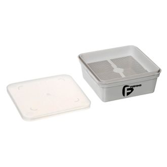 F-FISHING Коробка для наживки+сито+крышка Made in Italy 13,5х13,5х5,5см
