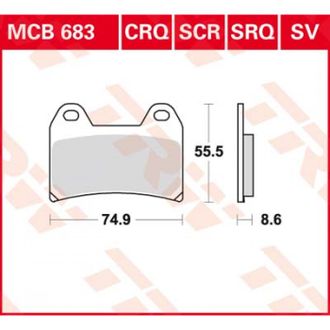 Тормозные колодки TRW MCB683SV для BMW // Ducati (Sinter Street SV)