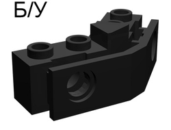 ! Б/У - Technic, Brick 1 x 2 - 1 x 2 Angled with Bumper Holder, Black (2991 / 4216378) - Б/У