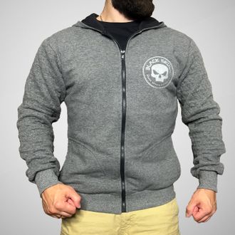 Худи с капюшоном на молнии Black Skull серый