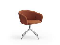 Поворотный стул Add хром/терракотовый с подлокотниками купить в Ялте