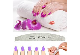 ფრჩხილის ქლიბი, ბაფი, თითების გამყოფი ღრუბელი პედიკურისთვის (1 წყვილი)