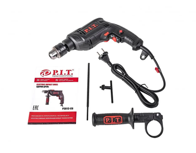 Дрель ударная P.I.T.  PSB13-C6 (650Вт, ключевой патрон 13мм, 0-3000 об/мин)