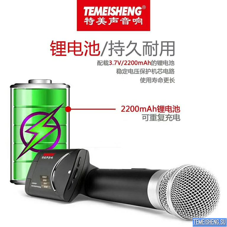 Караоке спикер с видеомикрофоном-суфлером Temeisheng SL12-14