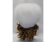 Женская шапка норковая Ретро с помпоном  лилия натуральный мех зимняя, белый жемчуг  арт. Арт. Ц-0227