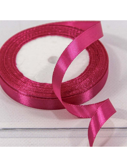 Лента атласная 12мм (195, тем. малиновая), 22,9м