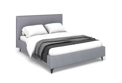 Двуспальная мягкая кровать Ингрид Ривалли (Rivalli), в съемных чехлах, на высоких металлических ножках, под робот-пылесос