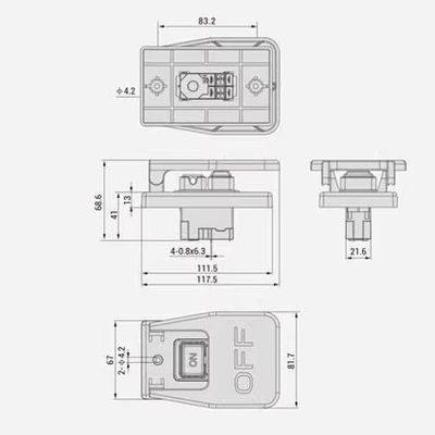 Магнитная кнопка с аварийным флажком OFF