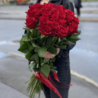 25 голландских роз 90 см (цвет на выбор)