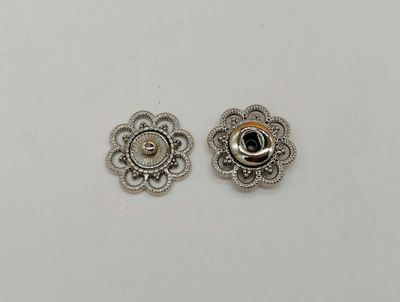 Кнопка декоративная 21 мм серебро, дизайн 1755