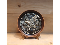 СУВЕНИРНАЯ ТАРЕЛКА ОРЁЛ С РЫБОЙ. ОПТ