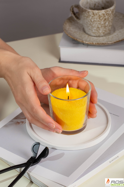 Насыпная свеча "Радость" 7*7 см, цвет "Жёлтый"