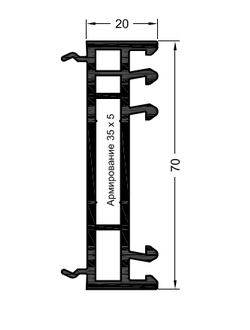 Расширитель рамы 20 мм для профиля 70 мм. Цена за 1 м.