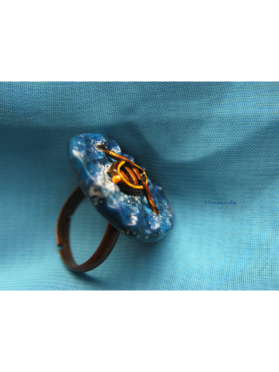 По морю лодочка плыла... Морское кольцо из полимерной глины