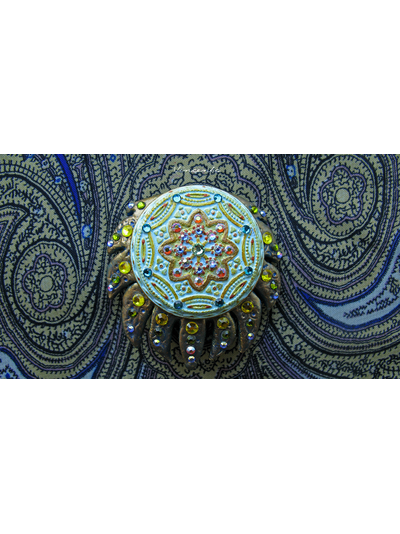 Персидское украшение - брошь-цветок "Теонанакатл" со стразами "Сваровски"