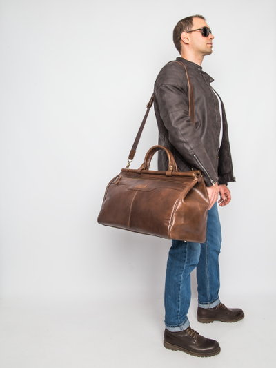 Кожаный саквояж Otranto Premium brown (арт. 4006-63)