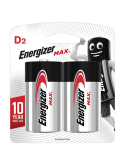 Батарейки ENERGIZER Max, D (LR20, 13А), алкалиновые, КОМПЛЕКТ 2 шт., в блистере, E301533400