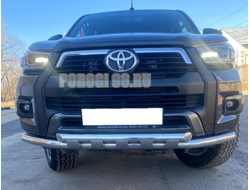 Защита переднего бампера с перемычками d60/60 для Toyota Hilux Black Onyx 2020-