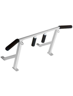 Турник настенный с средним, широким и узким параллельным хватами и неопреновыми ручками белый