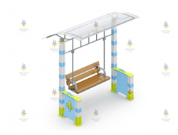 1101 Качели-диван с навесом из кубиков