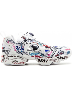 Кроссовки Reebok insta pump fury vetements white graffiti белые