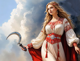 Славянские картины на холсте МАКОШЬ. Жница судьбы