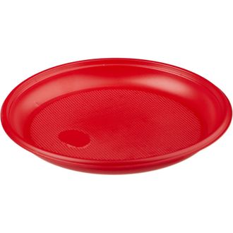 Тарелка одноразовая Комус d 165мм, красная ПС 50 штук в упаковке