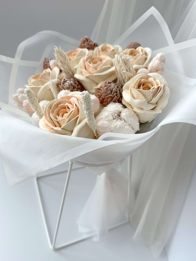 Зимний букет из зефирных цветов