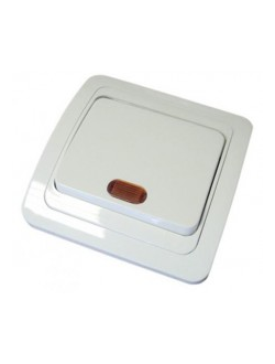 Выключатель Валдай СУ 1 кл с подсвет. IP20 10А, белый,TDM, арт SQ1804-0004