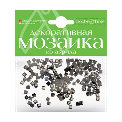 Мозаика акриловая квадратная 4х4 мм 200шт Черная