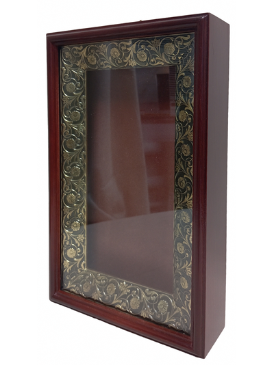 Киот деревянный с басменной рамой для иконы формата 13х25см