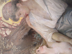 Картина Б. Борхета "Юноша с русалкой" 1892 г.
Размер 136х213 см.
Картина пережила войну в подвале и имела множественные физические повреждения и следы неправильной реставрации.
Проведена сложнейшая реставрация
Фото после реставрации