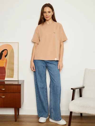 ЖЕНСКАЯ ФУТБОЛКА БЕЖЕВАЯ "ВОЗДУШНАЯ"