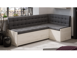 Скамья угловая со спальным местом «Форест» Дуб крафт белый/Велюр серый