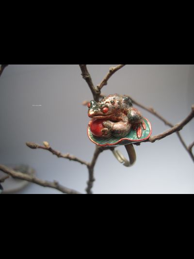 Фэнтезийное кольцо с опалом "Принц-лягушка Восточного Королевства"