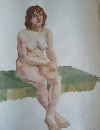 "Натурщица" бумага акварель 1983 год