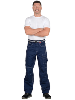 Брюки мужские летние "СИРИУС-ПРЕСТИЖ" синие, кант СВМ