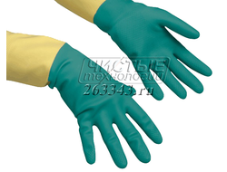 Vileda Усиленные резиновые перчатки (желто-зеленые)