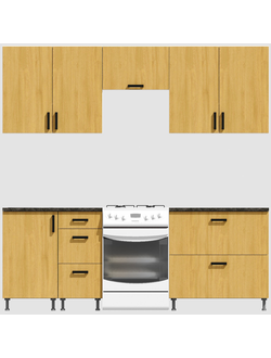 Кухня Эконом 1,8 метра (900х900) Цвет: Дуб Сонома/Дуб Сонома