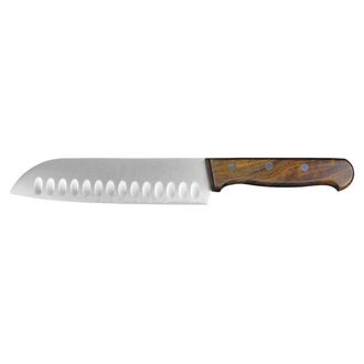 Нож-шеф "Сантоку" 17,5 см, деревянная ручка
