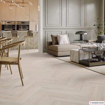 Паркетная доска Barlinek Венгерская елка Дуб Pudding 130 мм елочка лак замок 2G толщина 14 мм 0.65 м2