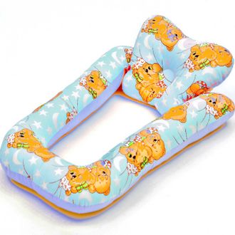 Подушка для новорожденных BabySleep (мишки на голубом)