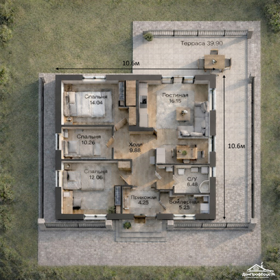 Уют 10.6 х 10.6 м