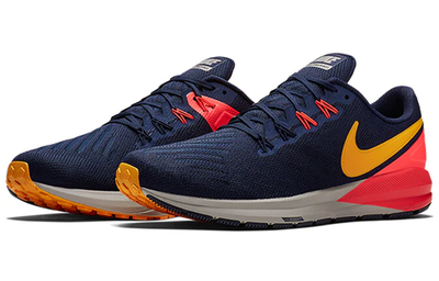 Оригинальные найки аир зум Кроссовки Nike Air Zoom Structure 22 Blackened Blue Orange Peel AA1636-40